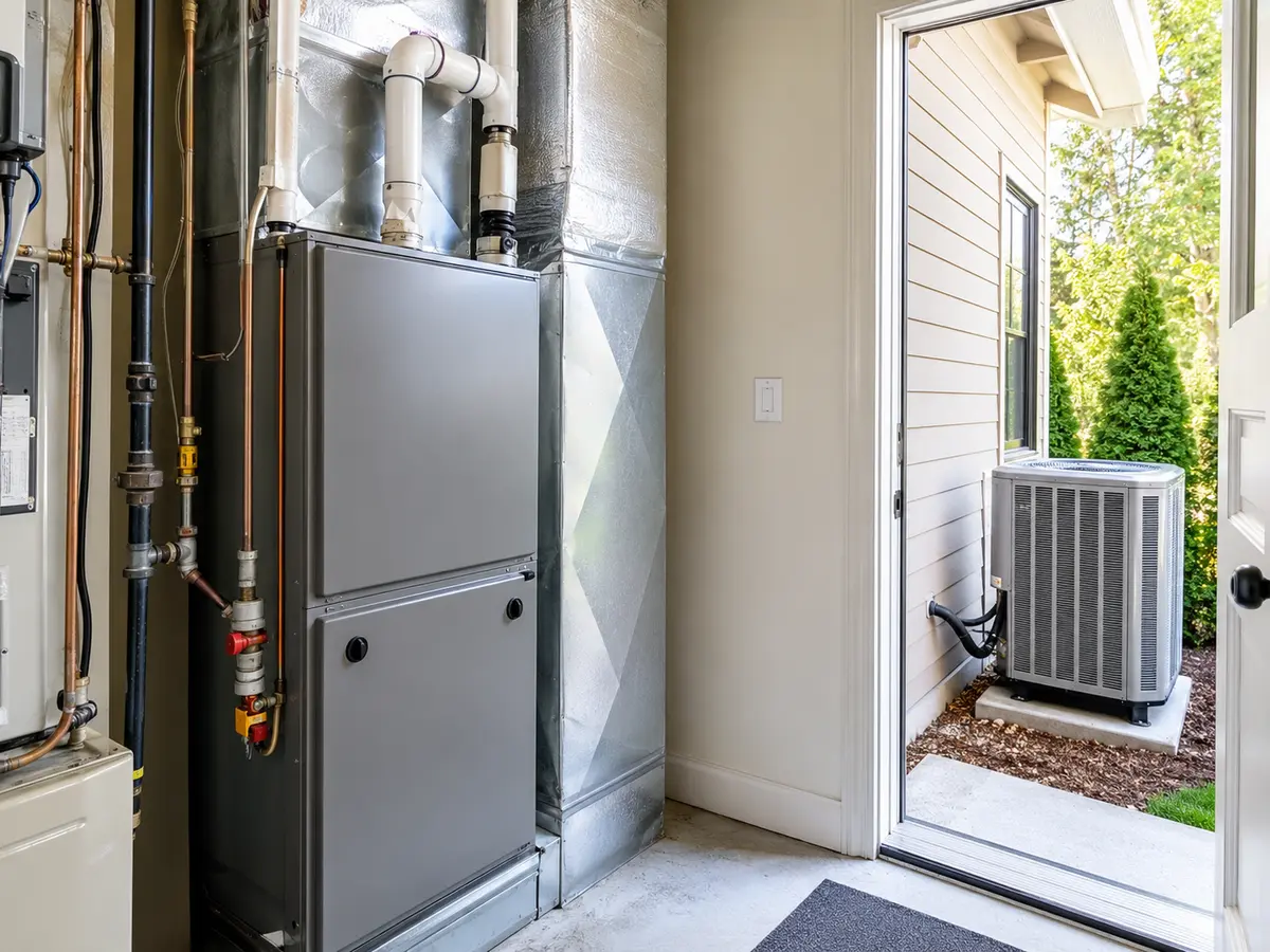 Dual-fuel HVAC system with furnace and outdoor heat pump