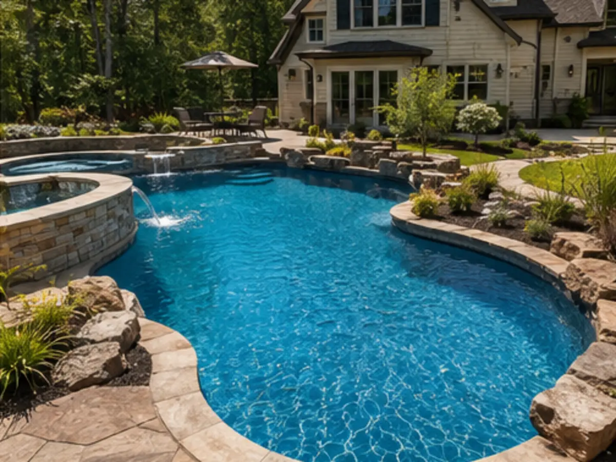 Custom concrete pool at an American home