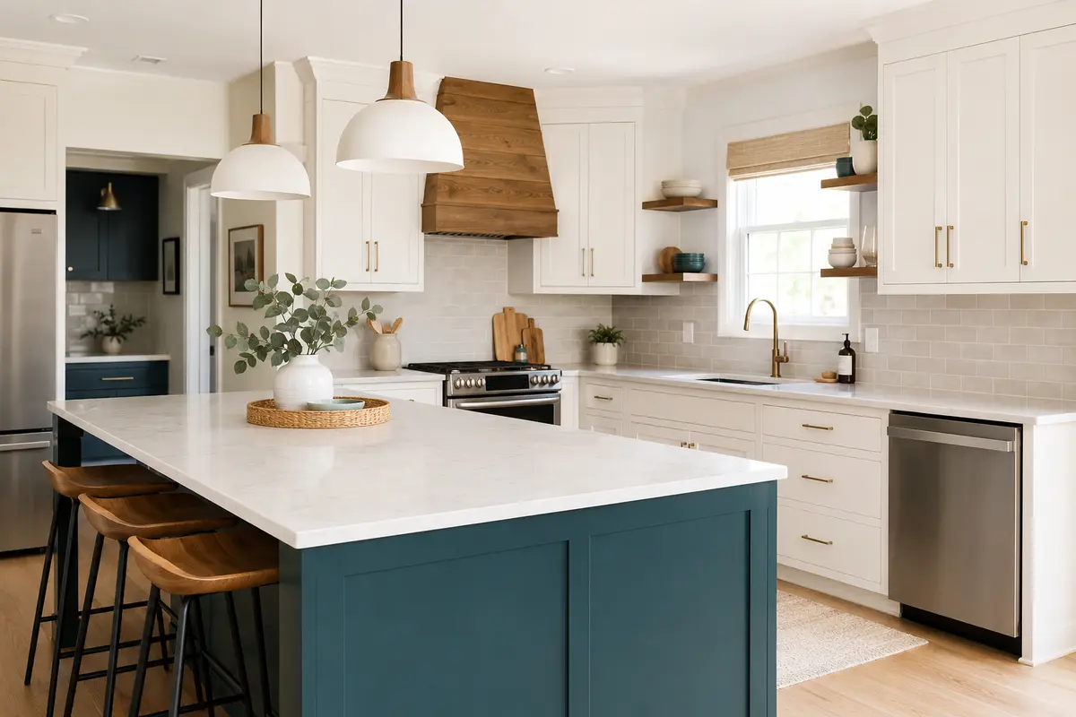 Renovated residential kitchen interior