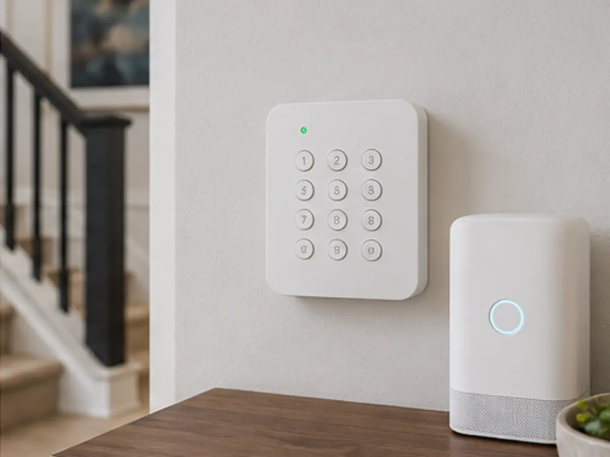 Residential alarm keypad and security hub