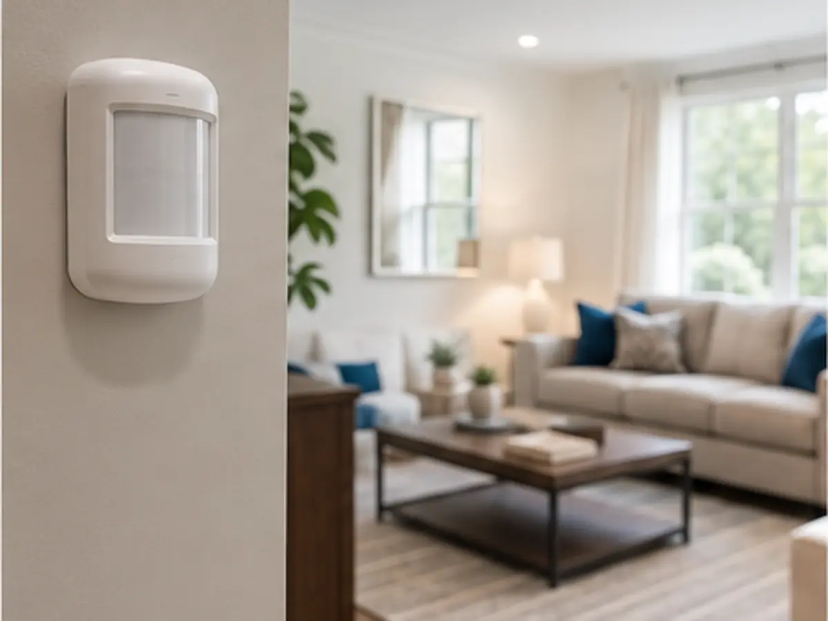 Indoor motion detector in a living room
