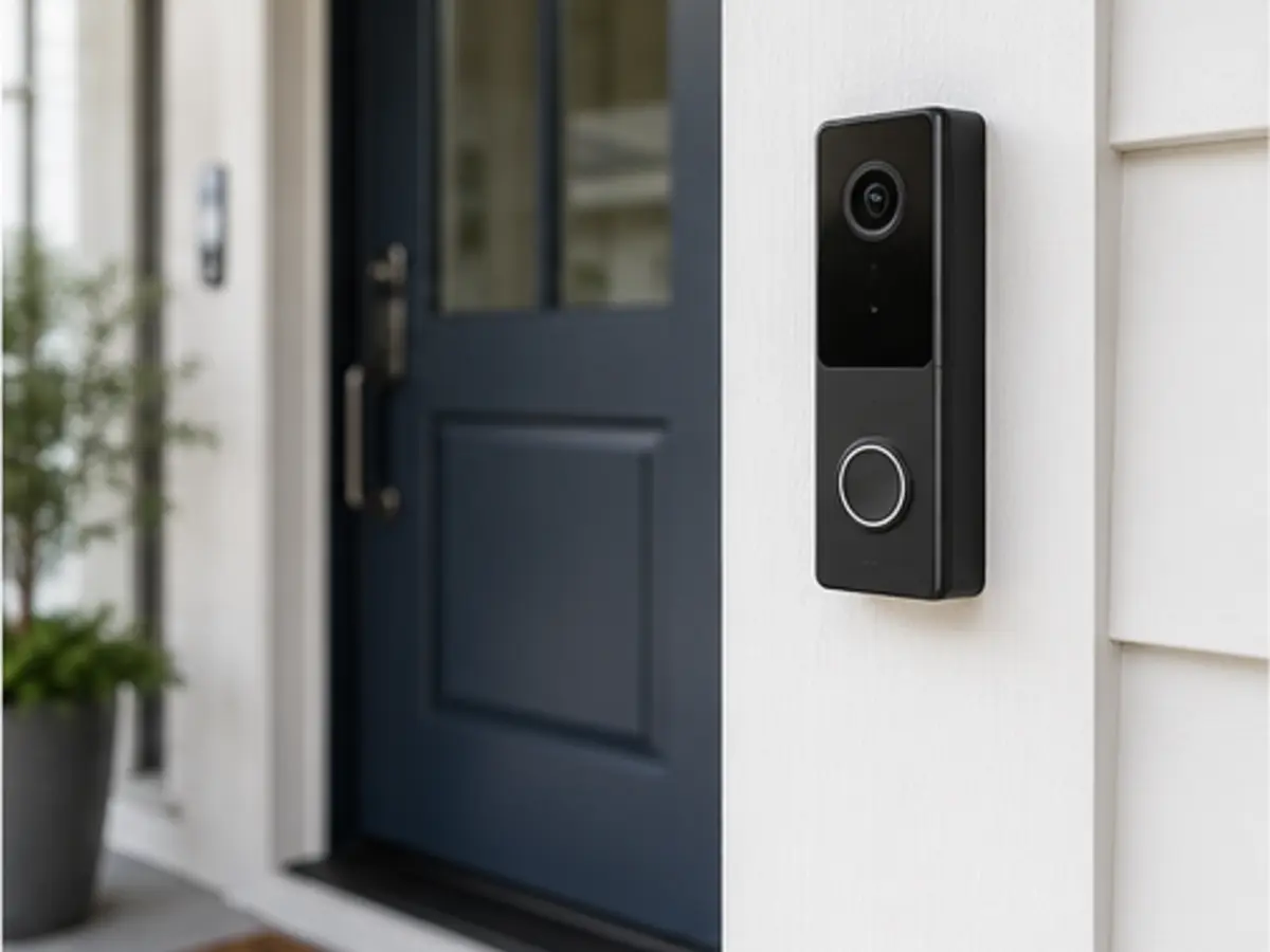 Video doorbell installed at a home entrance