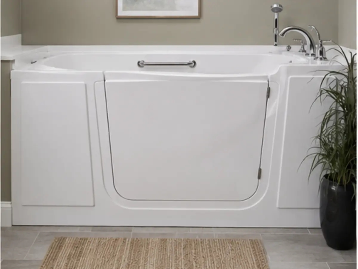 Wide-seat bariatric walk-in bathtub
